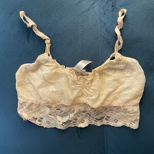 Urban Outfitters Lace Bralette in Peach Cream